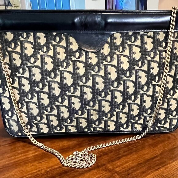 Vintage Christian Dior Monogram Clutch With Chain Strap Excellent Condition! - Picture 1 of 4